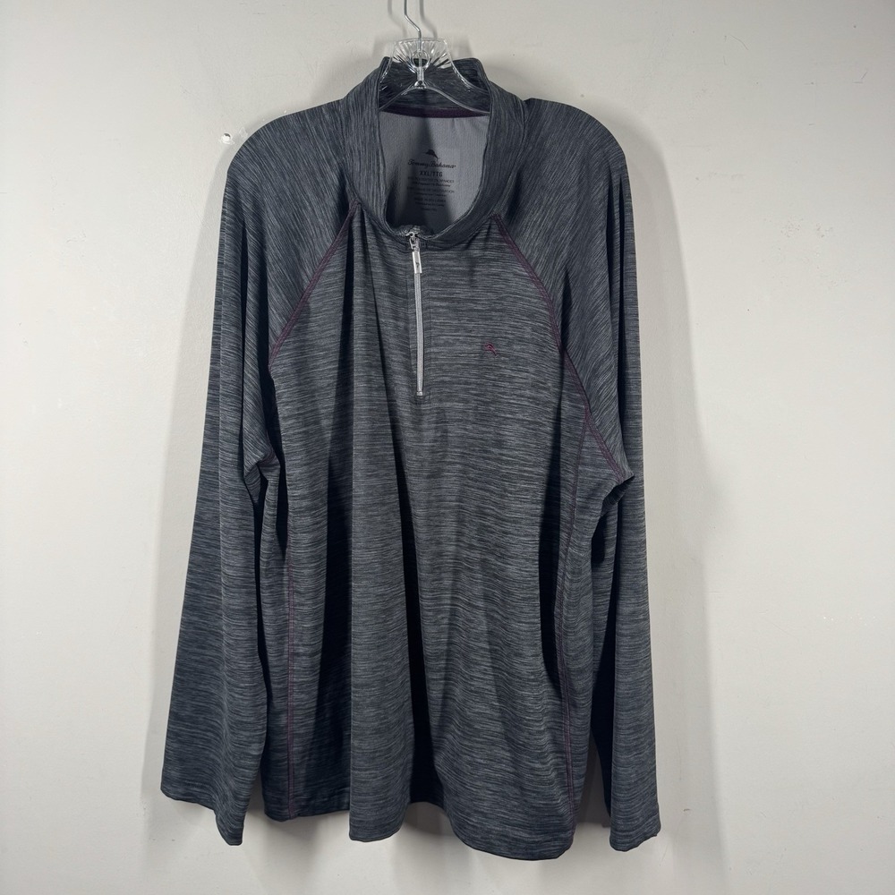 Tommy Bahama 1/4 Zip Pullover Mens 2XL Gray Performance Golf Stretch Lightweight